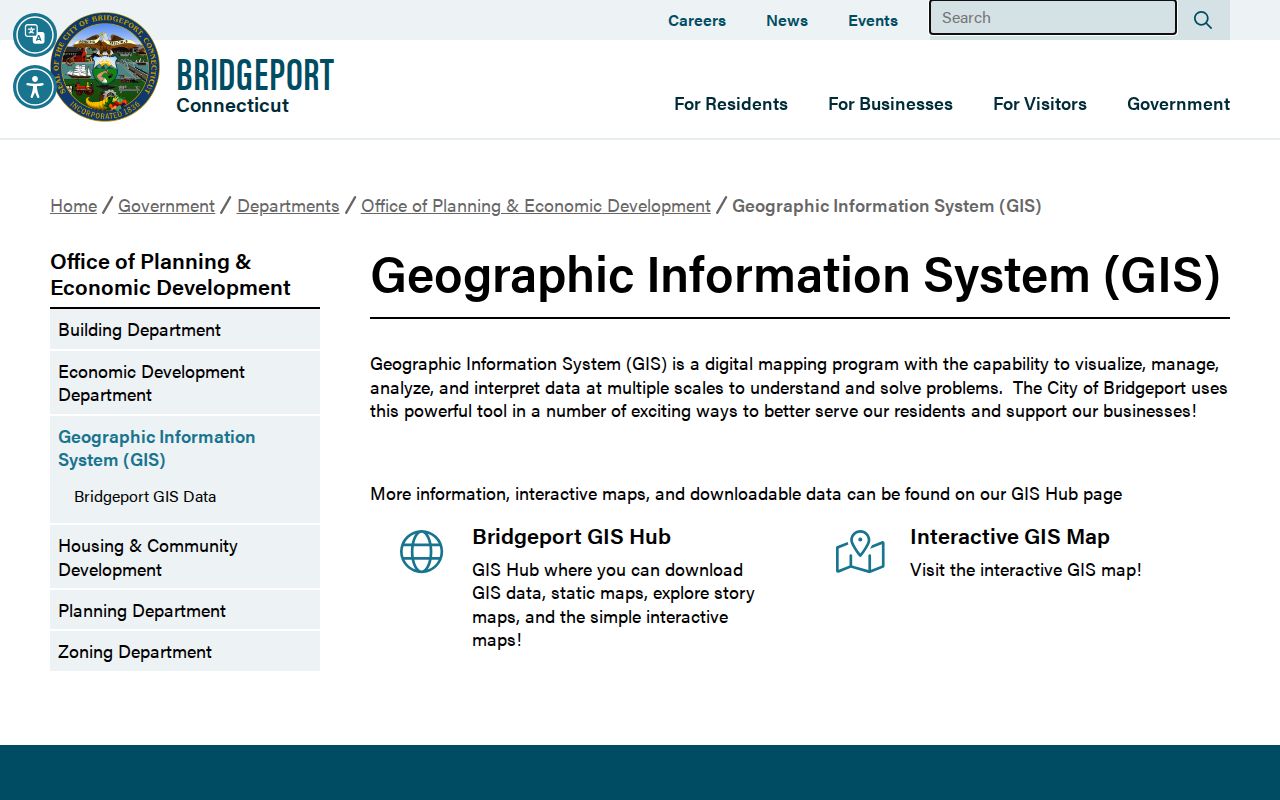 Fairfield street directory Bridgeport municipal GIS map