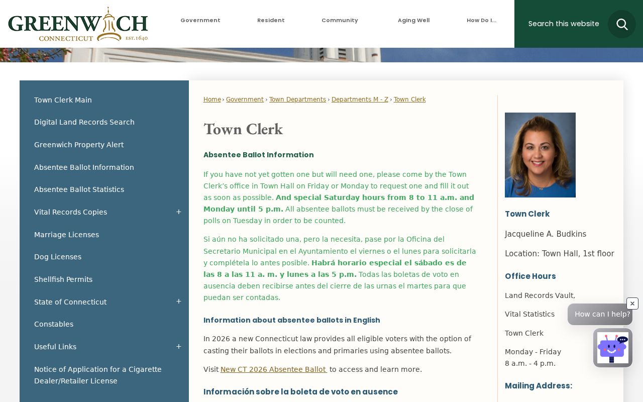 Fairfield previous residents Greenwich Town Clerk records