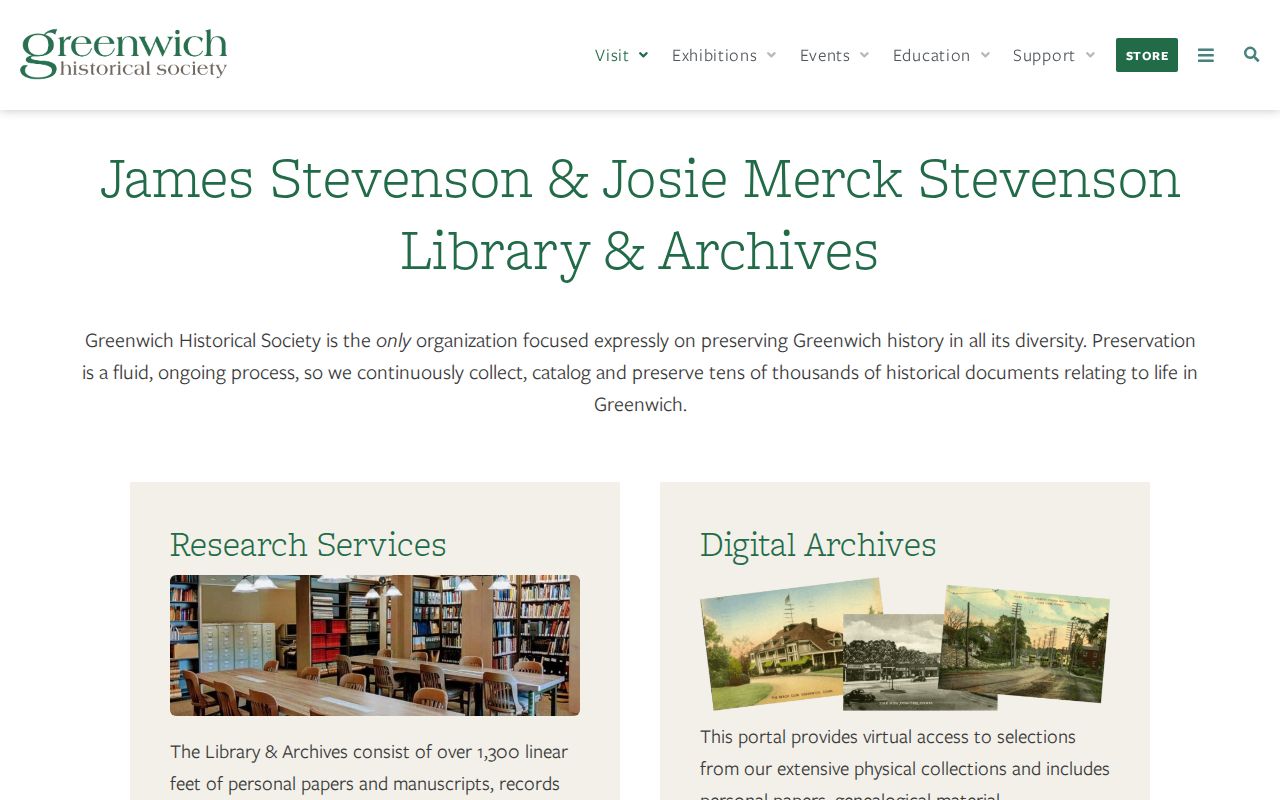 Fairfield previous residents Greenwich Historical Society archives
