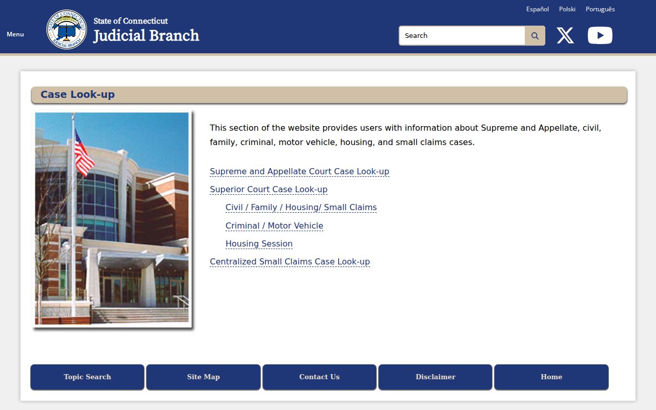 Fairfield resident lookup Connecticut Judicial Branch case search